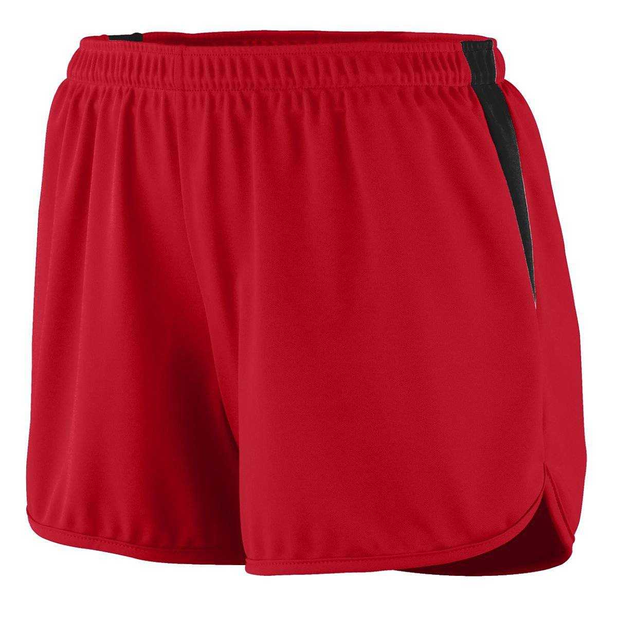 Augusta 347 Ladies Velocity Track Short - Red Black - HIT a Double