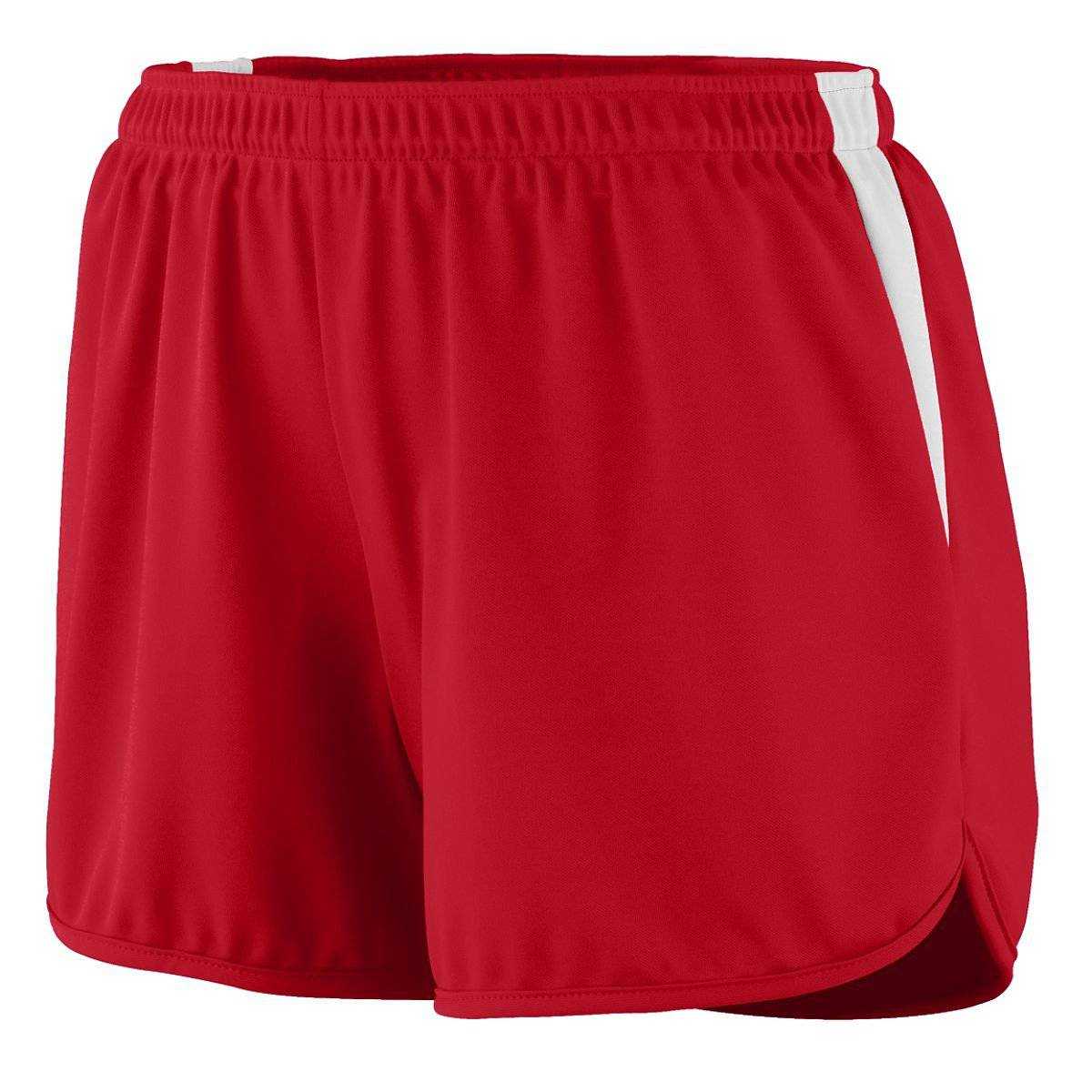 Augusta 347 Ladies Velocity Track Short - Red White - HIT a Double - 1