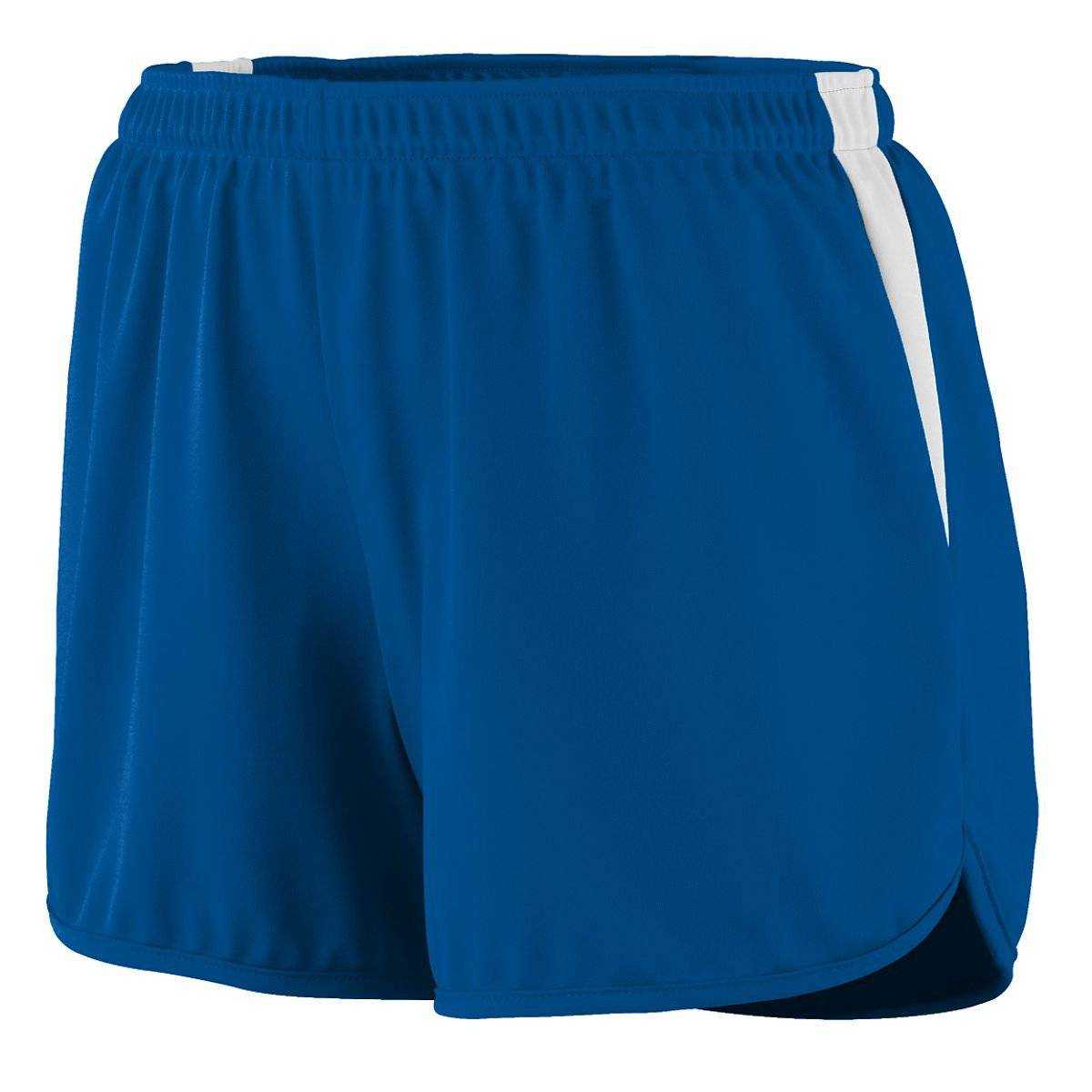 Augusta 347 Ladies Velocity Track Short - Royal White - HIT a Double - 1