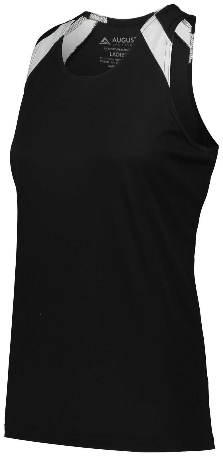 Augusta 348 Ladies Overspeed Track Jersey - Black White - HIT a Double