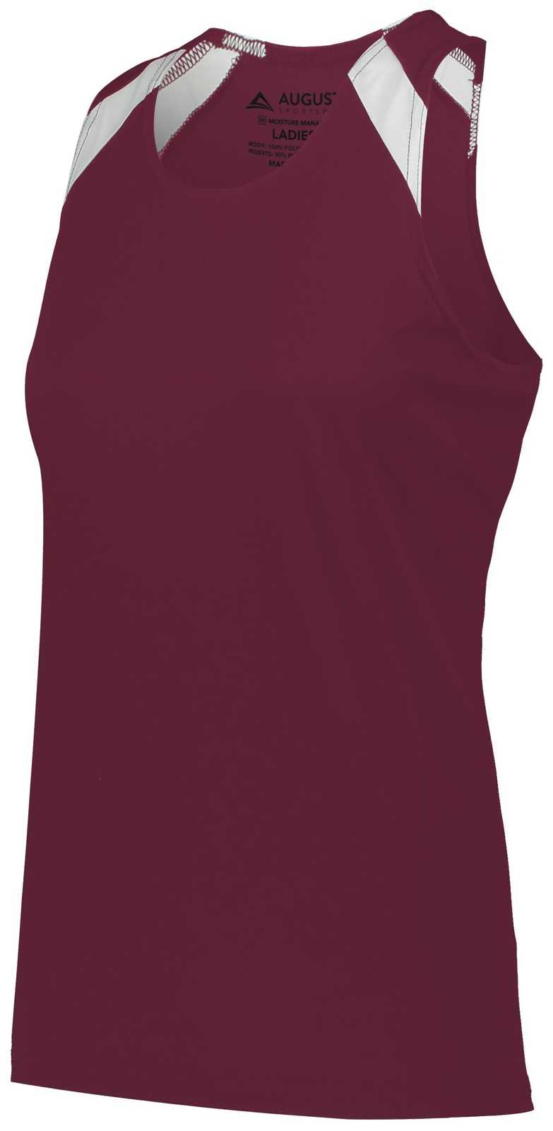 Augusta 348 Ladies Overspeed Track Jersey - Maroon White - HIT a Double