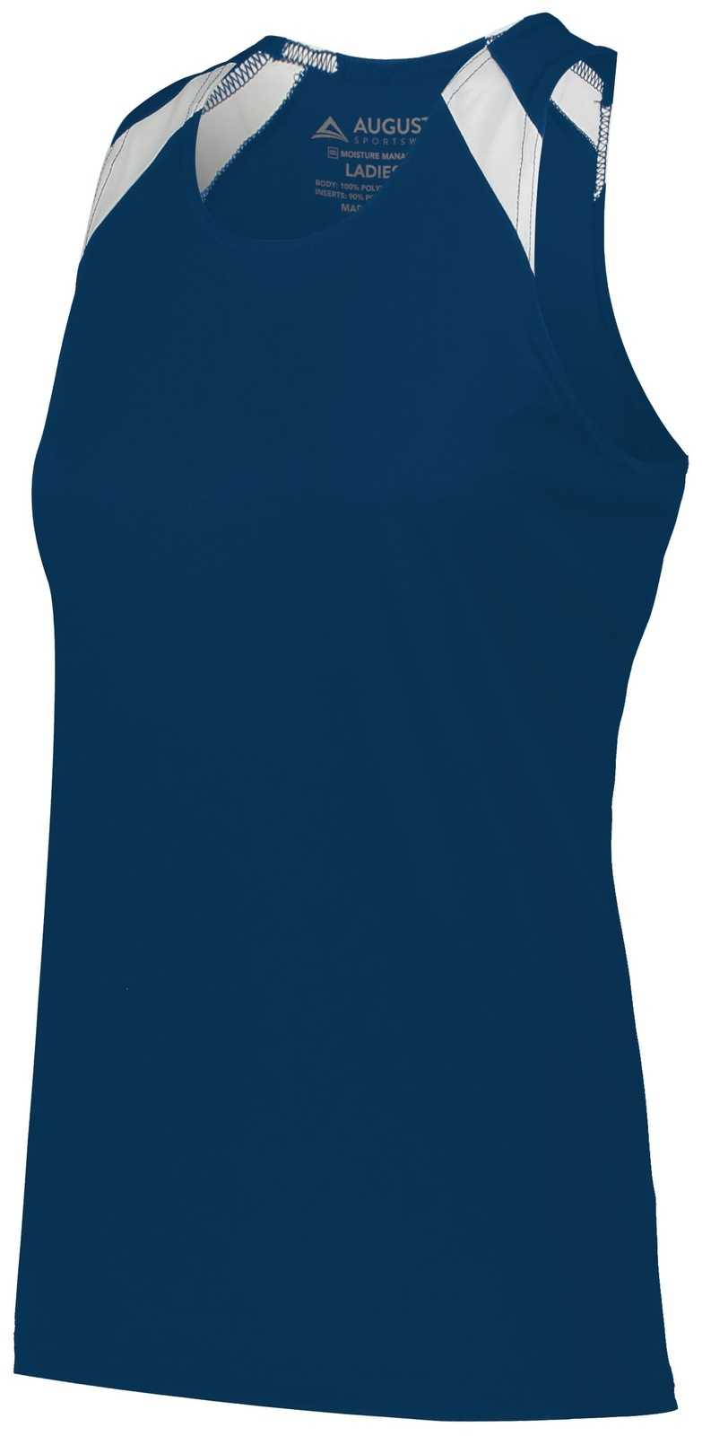 Augusta 348 Ladies Overspeed Track Jersey - Navy White - HIT a Double