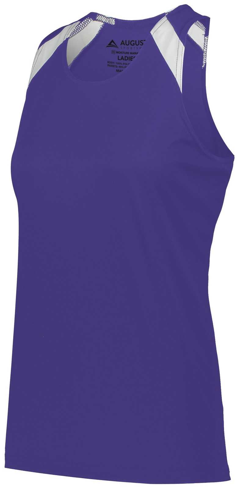 Augusta 348 Ladies Overspeed Track Jersey - Purple White - HIT a Double