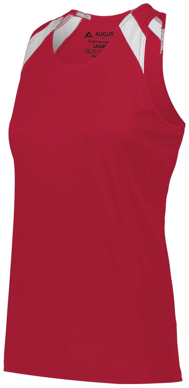 Augusta 348 Ladies Overspeed Track Jersey - Scarlet White - HIT a Double