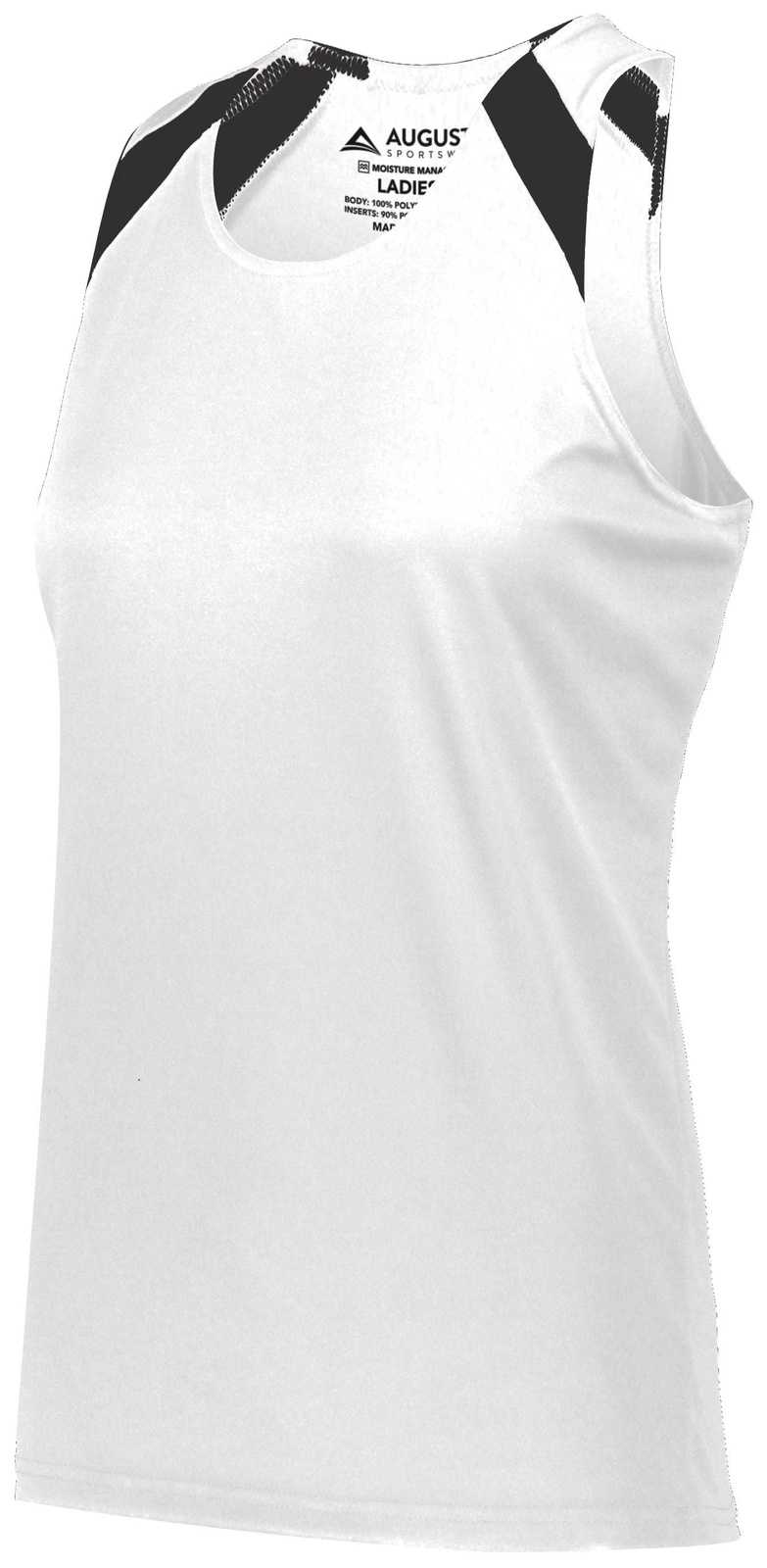 Augusta 348 Ladies Overspeed Track Jersey - White Black - HIT a Double