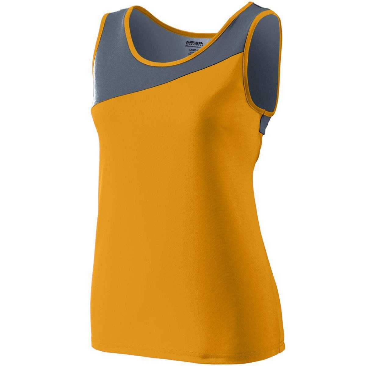 Augusta 354 Ladies Accelerate Jersey - Gold Dark Gray - HIT a Double