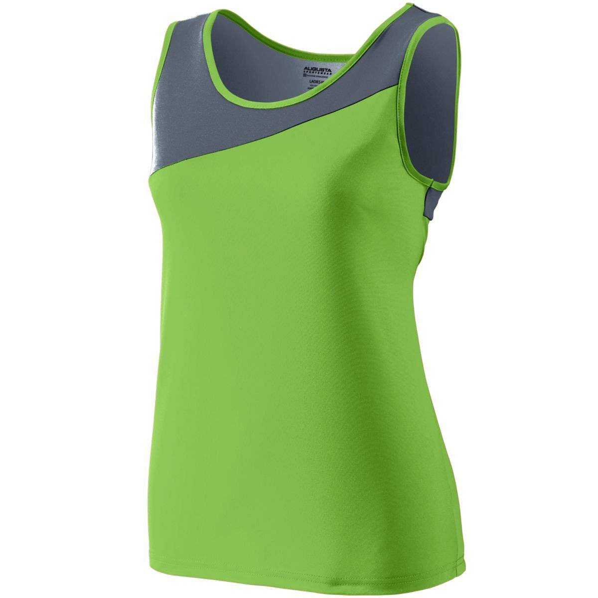 Augusta 354 Ladies Accelerate Jersey - Lime Dark Gray - HIT a Double