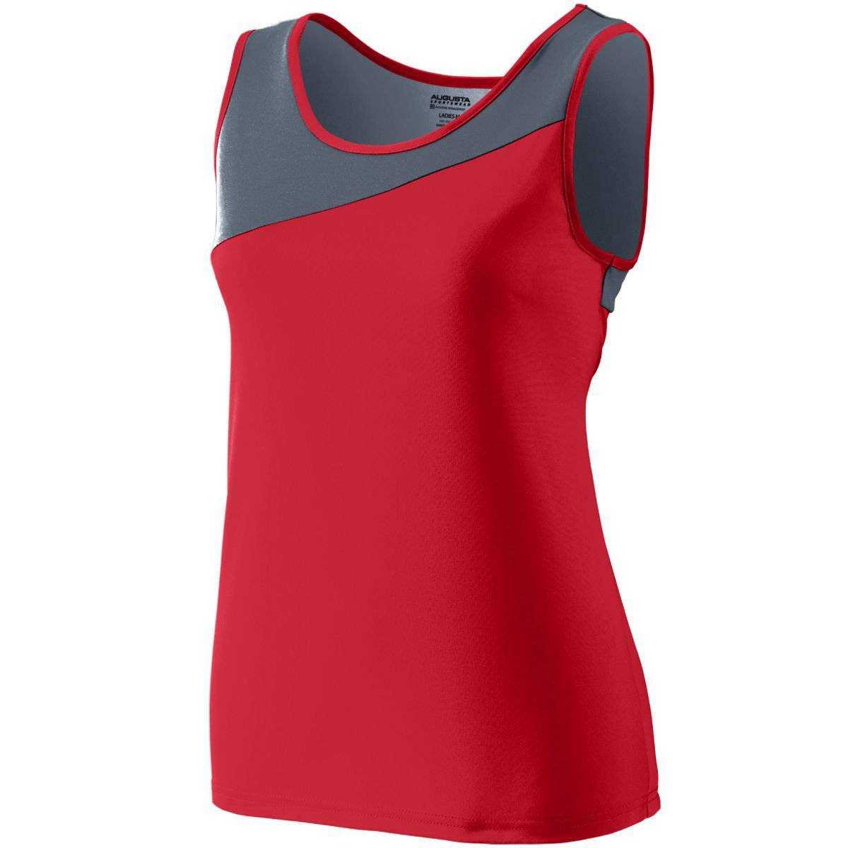 Augusta 354 Ladies Accelerate Jersey - Red Dark Gray - HIT a Double