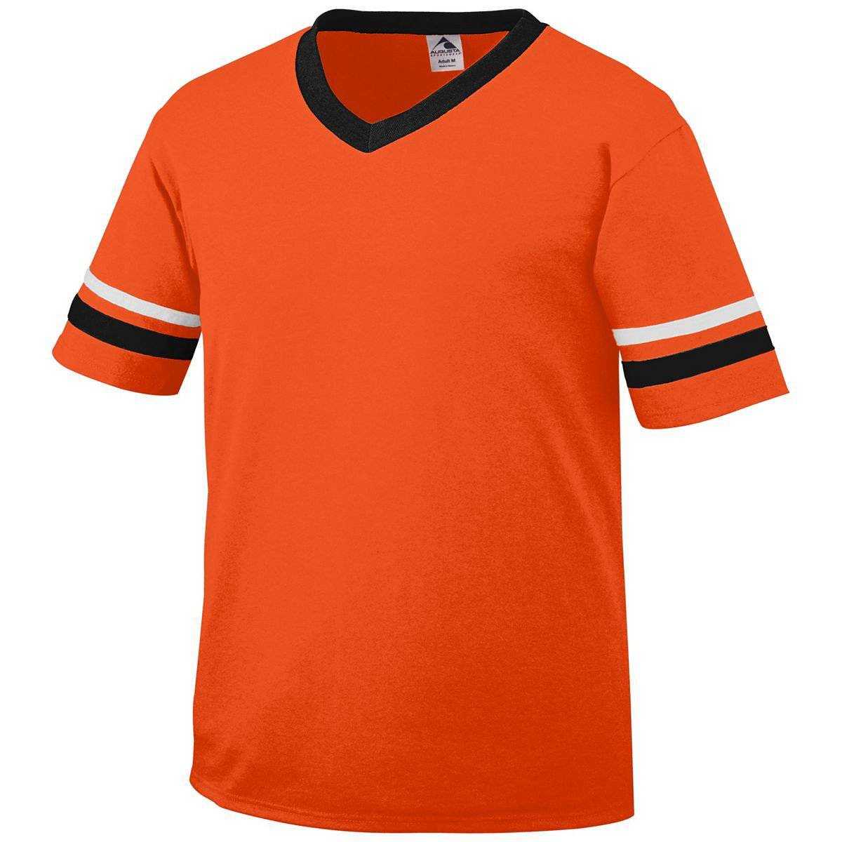 Augusta 360 Sleeve Stripe Jersey - Orange Black White - HIT a Double