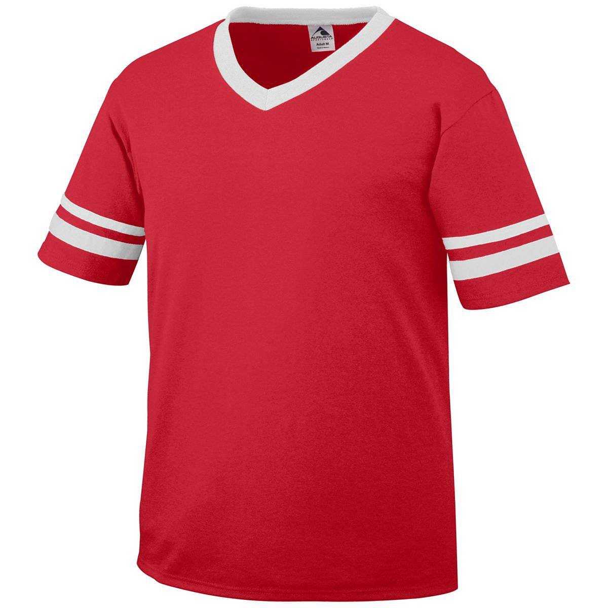 Augusta 360 Sleeve Stripe Jersey - Red White - HIT a Double