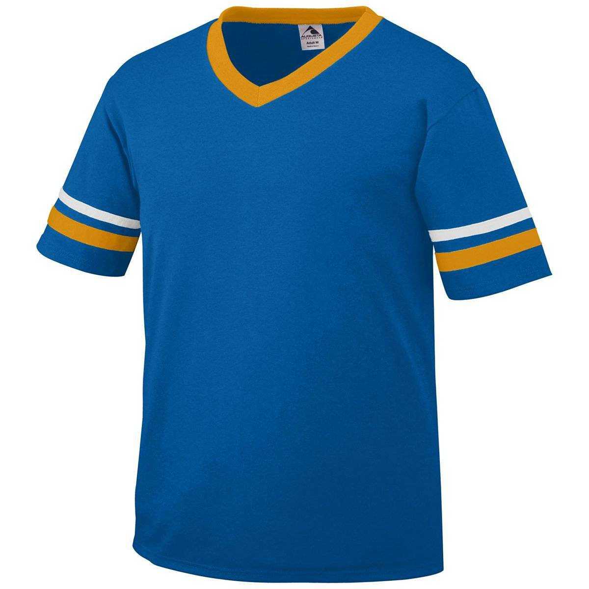 Augusta 360 Sleeve Stripe Jersey - Royal Gold White - HIT a Double