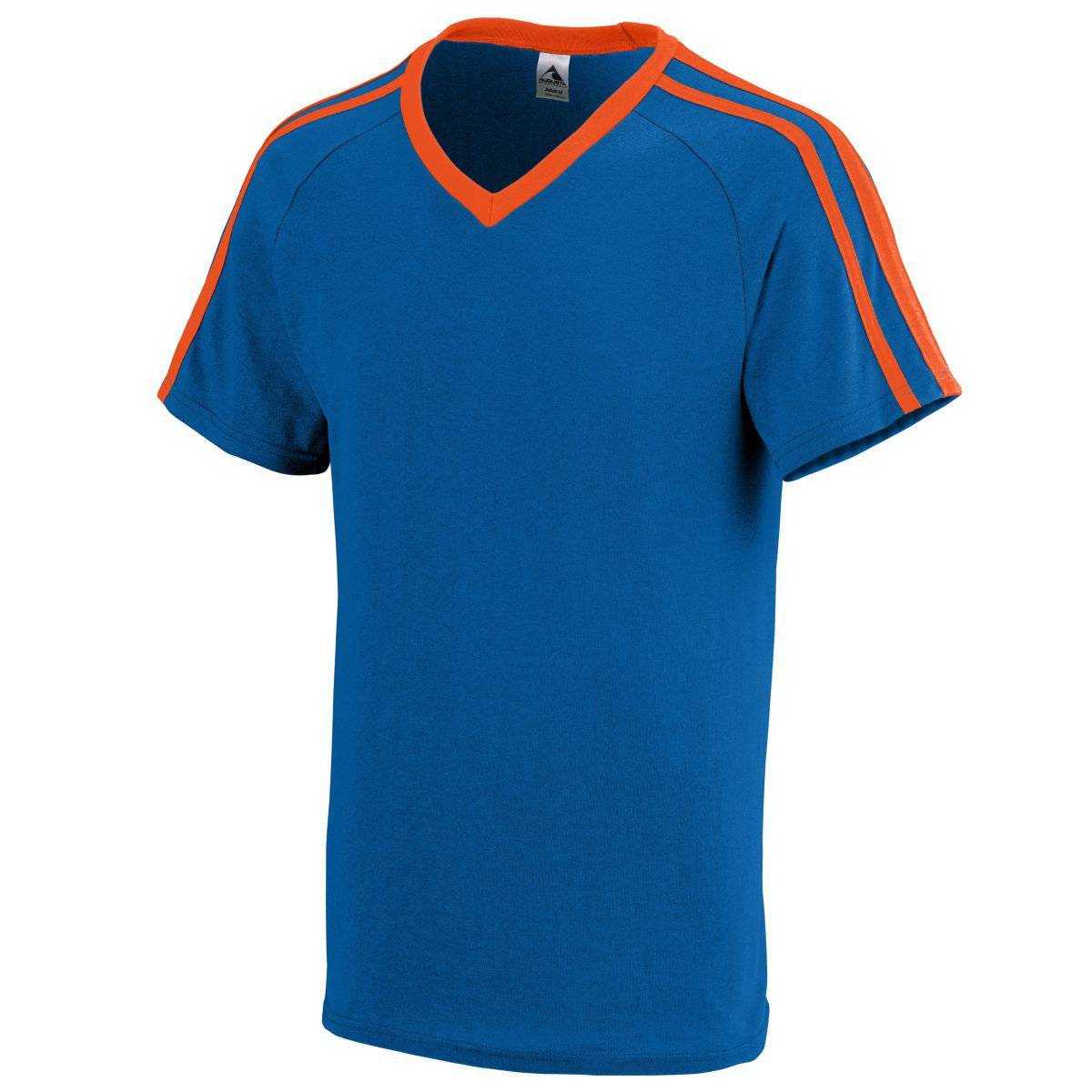 Augusta 364 Youth Get Rowdy Shoulder Stripe Tee - Royal Orange - HIT a Double