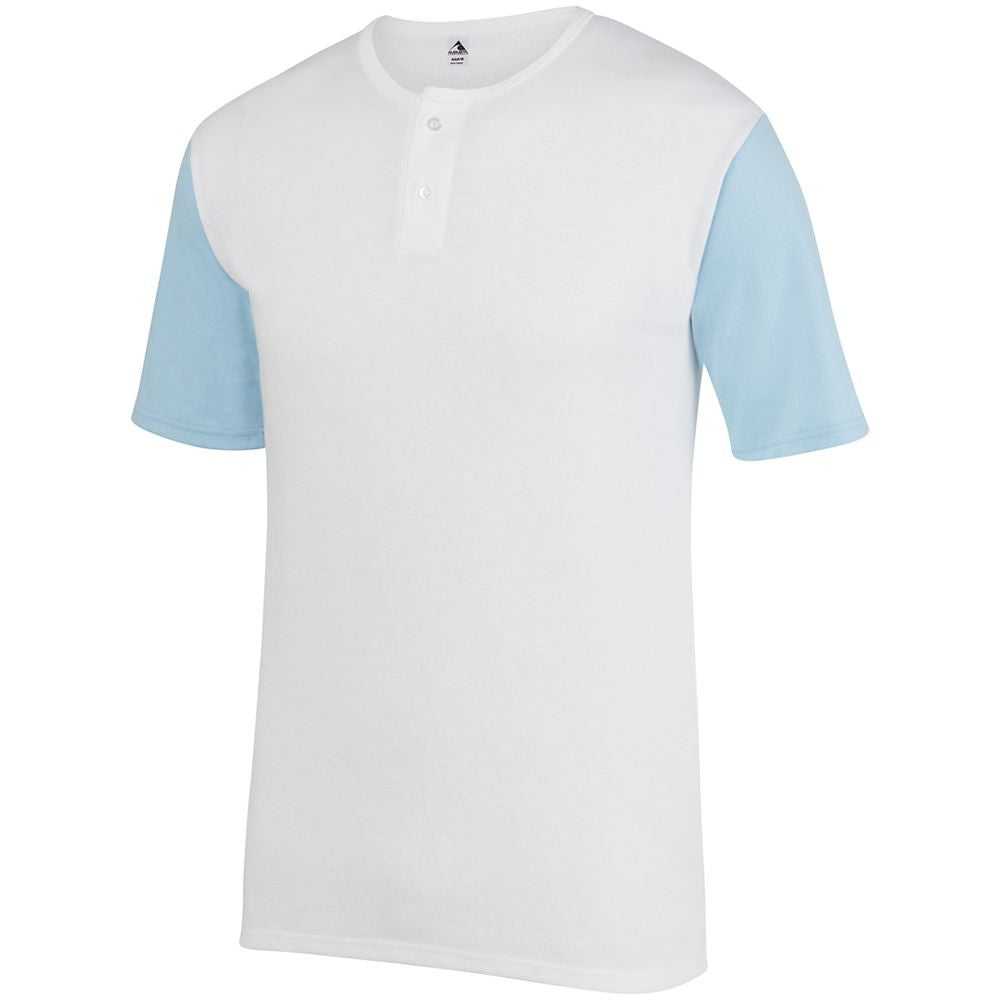 Augusta 376 Badge Jersey - White Light Blue - HIT a Double