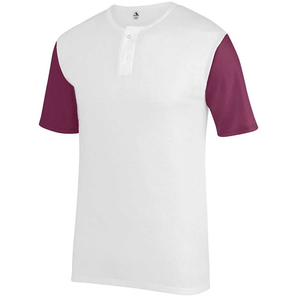Augusta 376 Badge Jersey - White Maroon - HIT a Double