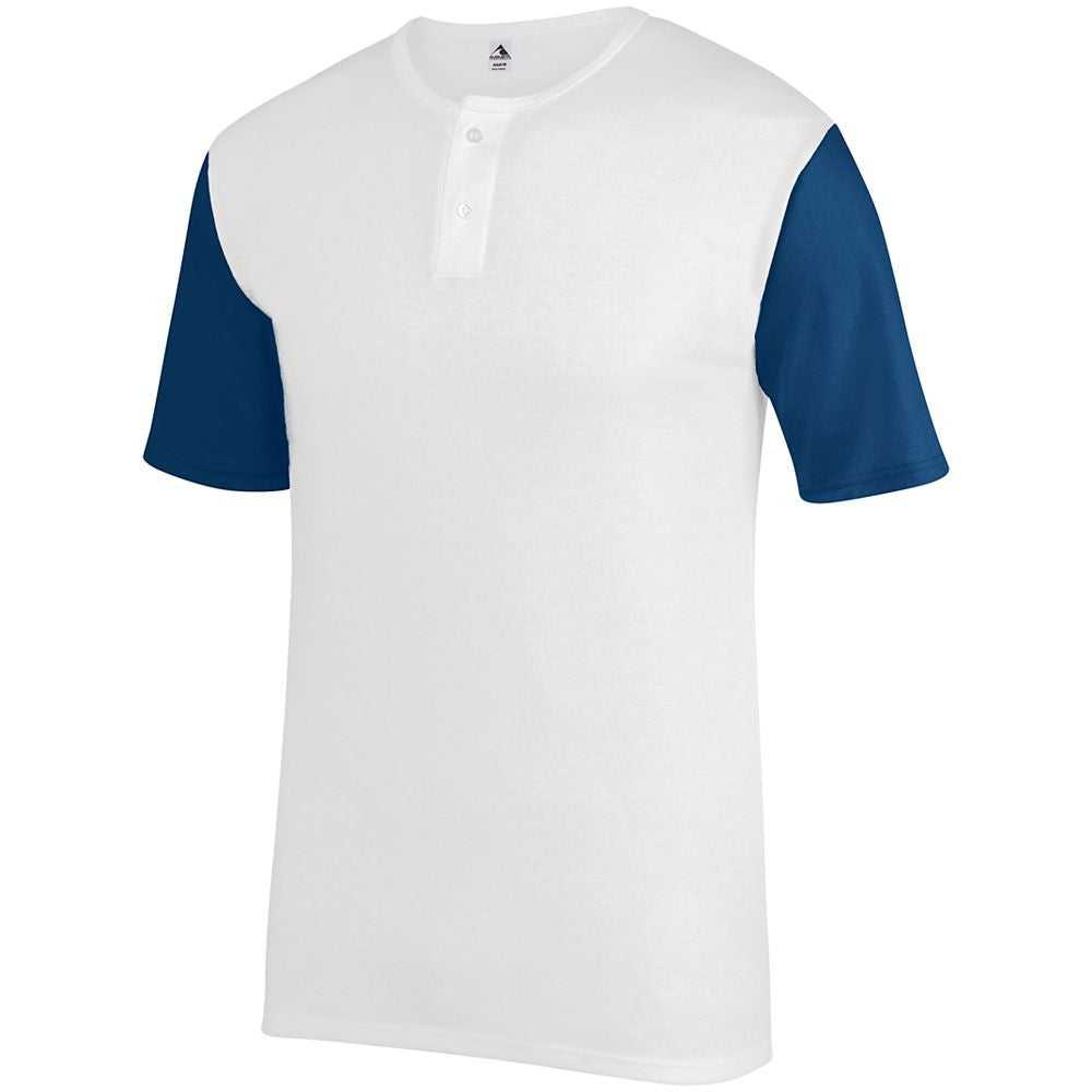 Augusta 376 Badge Jersey - White Navy - HIT a Double