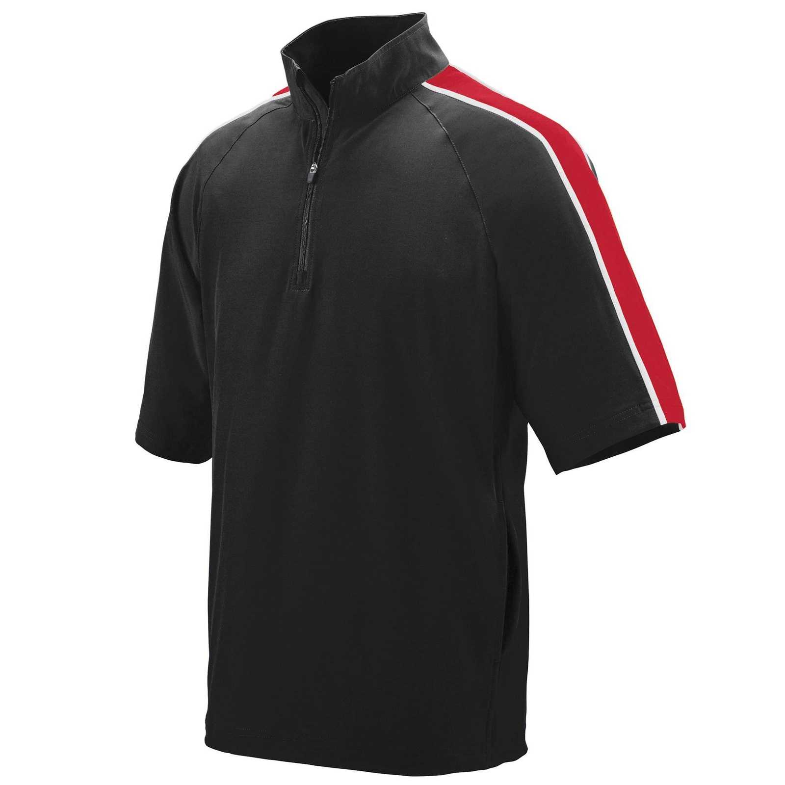 Augusta 3788 Quantum Short Sleeve Pullover - Black Red White - HIT a Double
