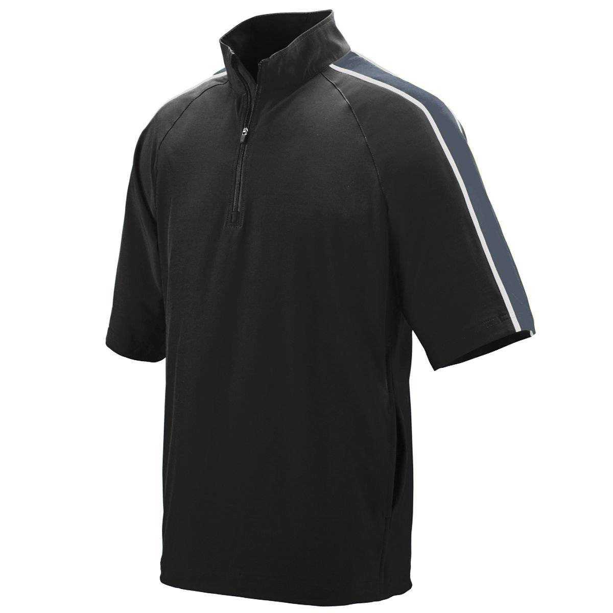 Augusta 3789 Youth Quantum Short Sleeve Pullover - Black Dark Gray Wh - HIT a Double