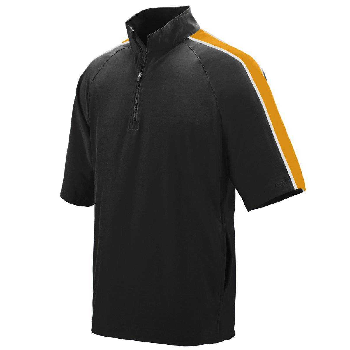 Augusta 3789 Youth Quantum Short Sleeve Pullover - Black Gold White - HIT a Double