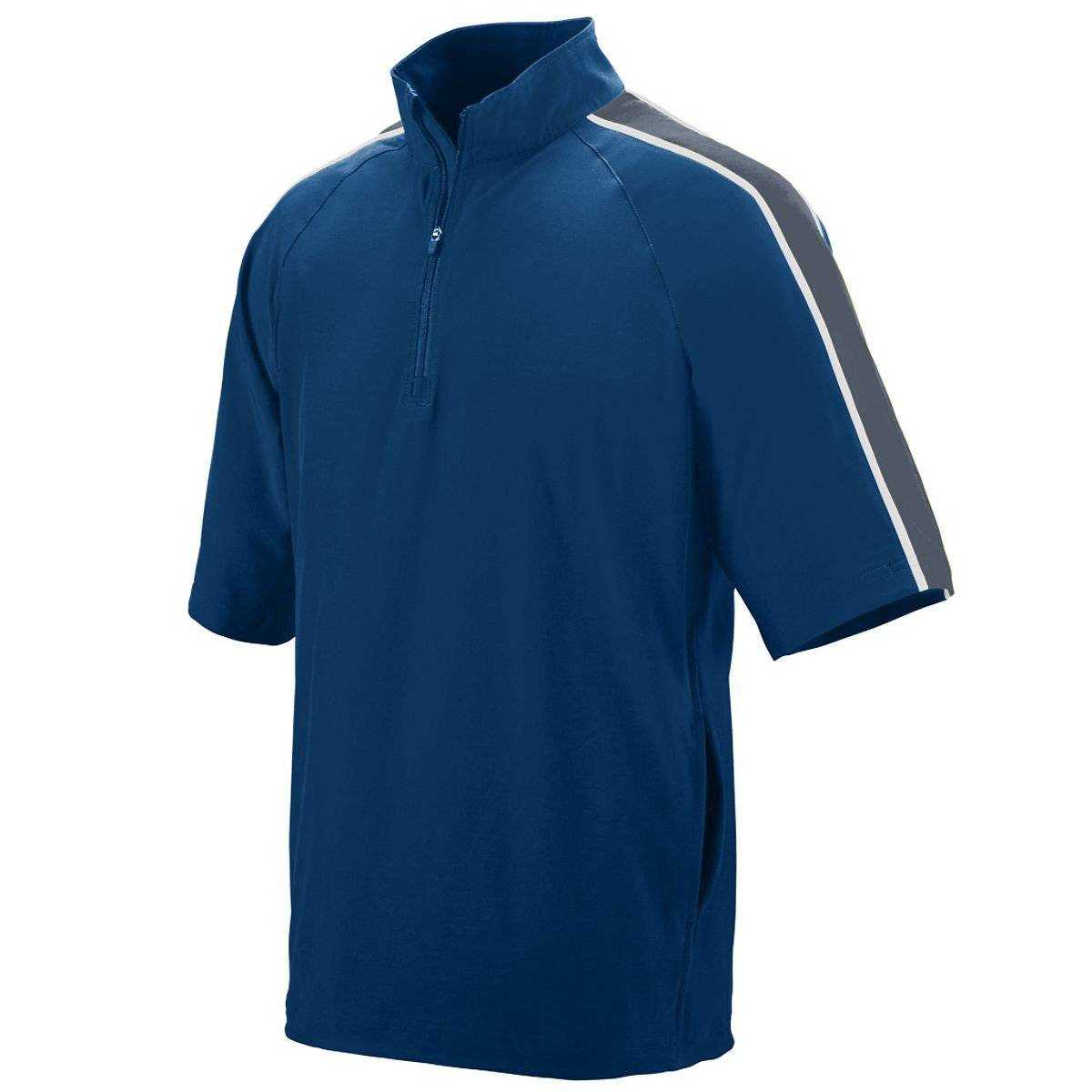 Augusta 3789 Youth Quantum Short Sleeve Pullover -Navy Dark Gray White - HIT a Double