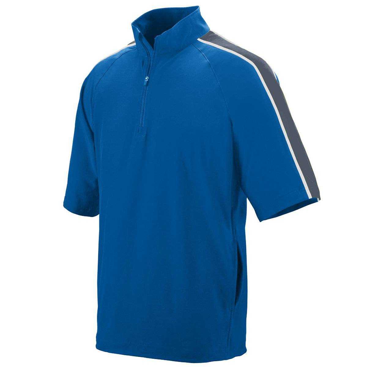 Augusta 3789 Youth Quantum Short Sleeve Pullover - Royal Dark Gray Wh - HIT a Double