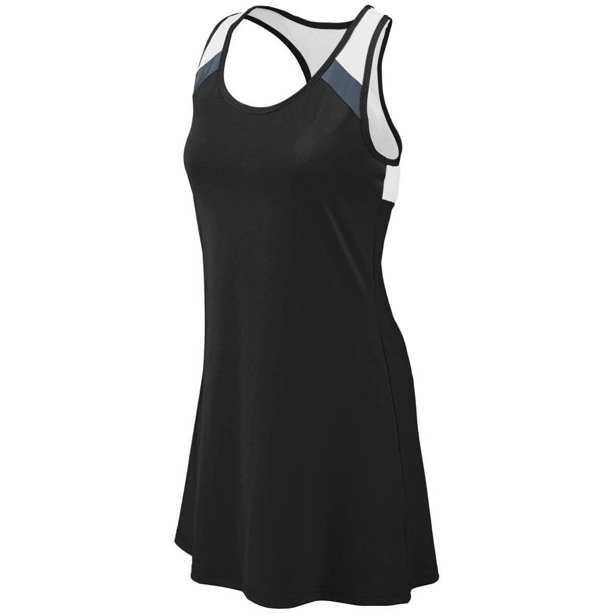Augusta 4000 Ladies Deuce Dress - Black Dark Gray White - HIT a Double