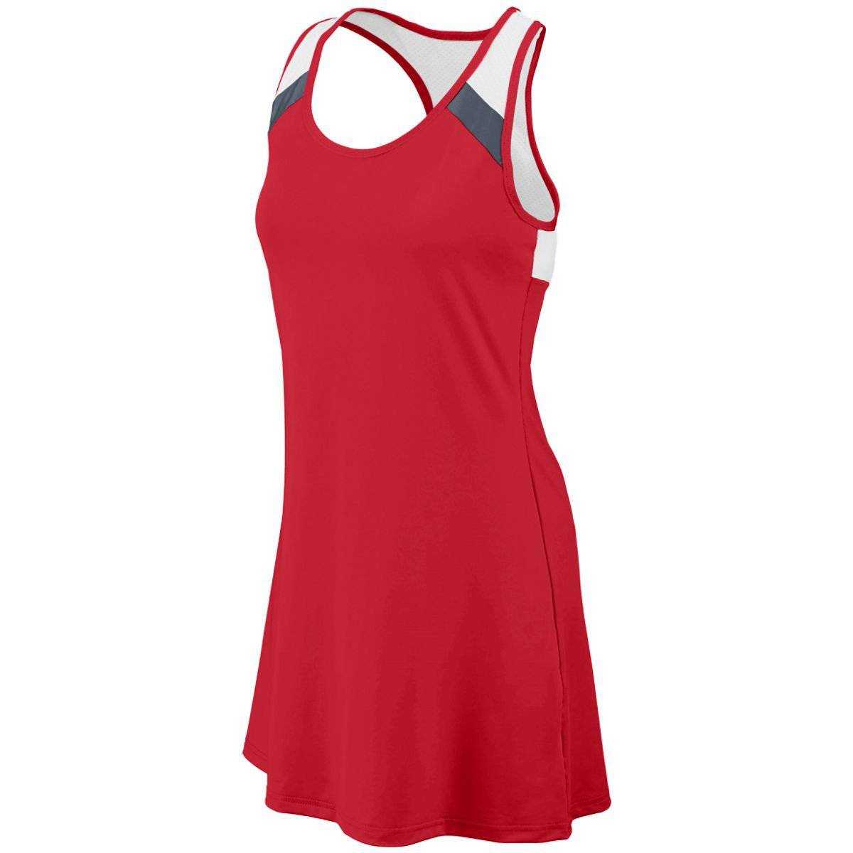 Augusta 4000 Ladies Deuce Dress - Red Dark Gray White - HIT a Double