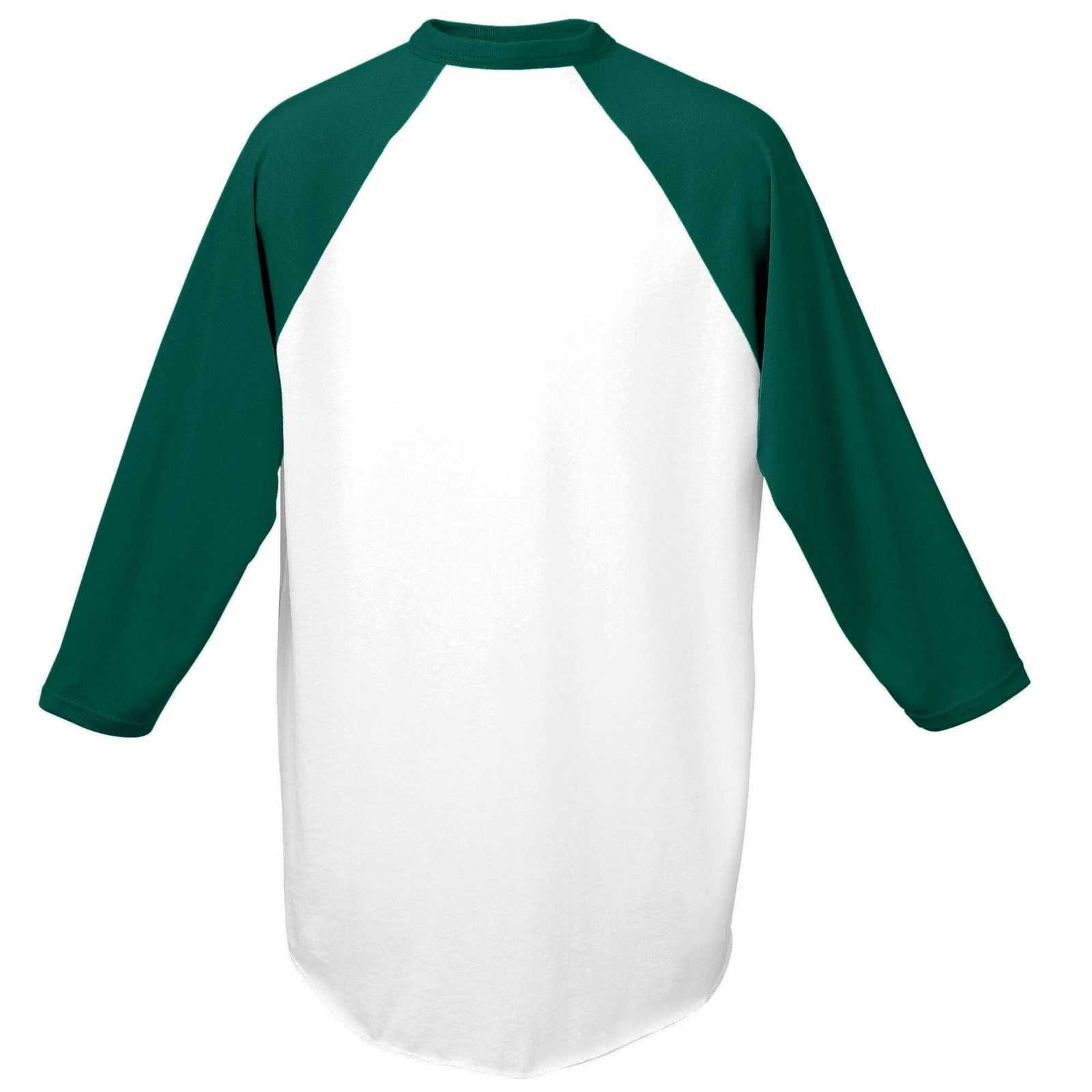Augusta 420 Baseball Jersey - White Dark Green - HIT a Double