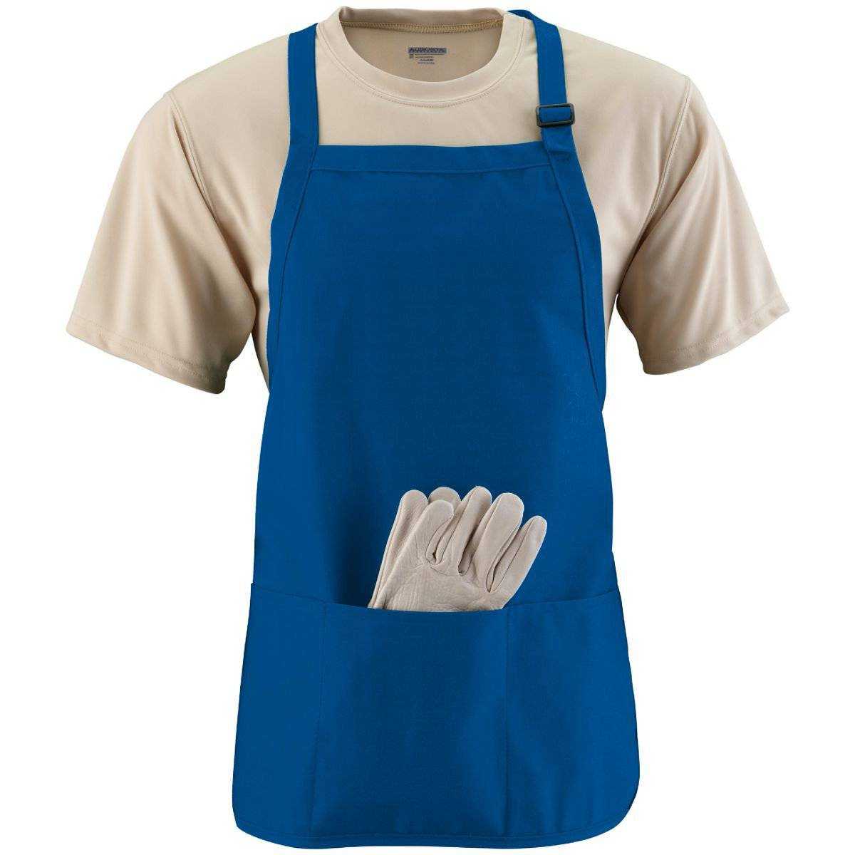 Augusta 4250 Medium Length Apron with Pouch - Royal - HIT a Double