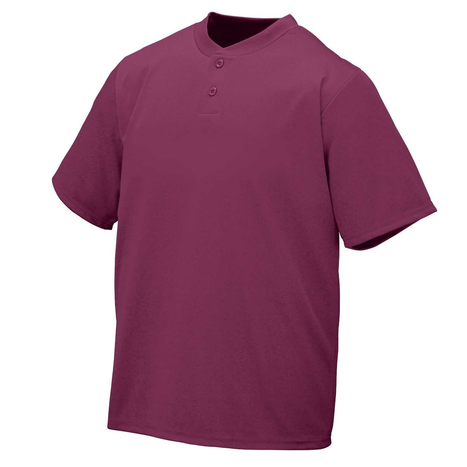 Augusta 427 Wicking Two-Button Jersey - Youth - Maroon - HIT a Double