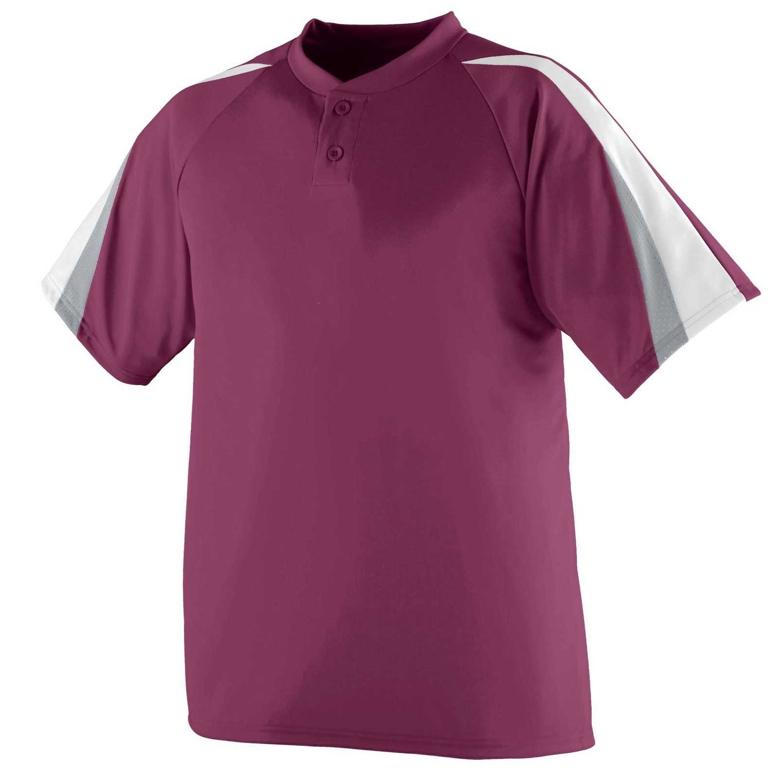 Augusta 428 Power Plus Jersey - Maroon White Silver Gray - HIT a Double