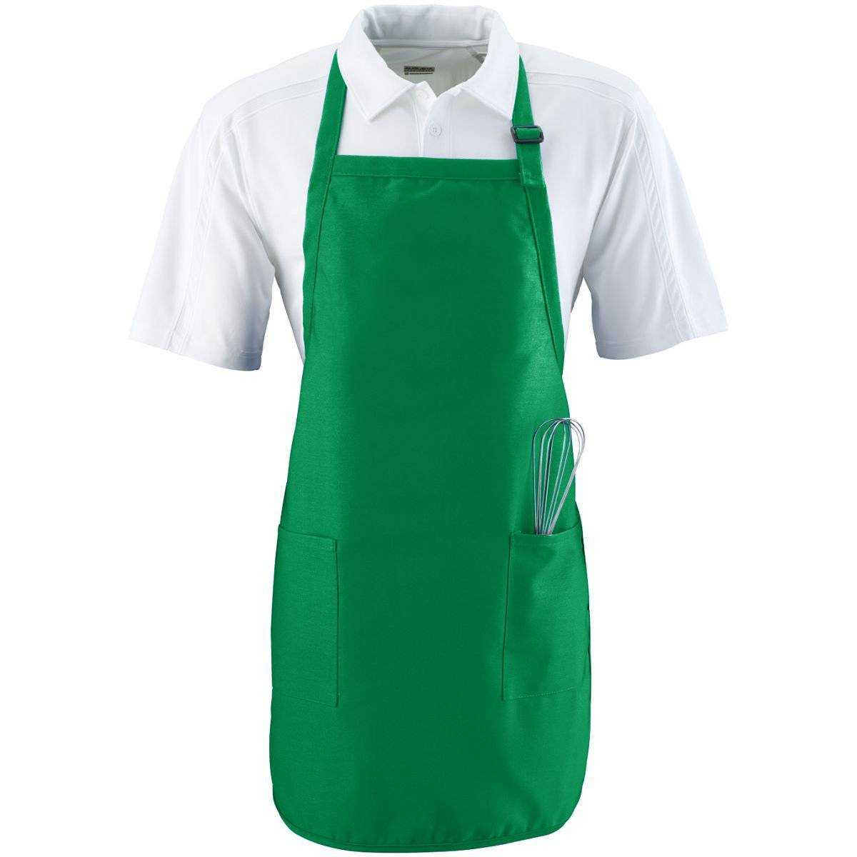 Augusta 4350 Full Length Apron with Pockets - Green - HIT a Double