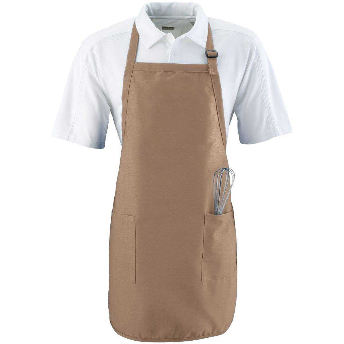 Augusta 4350 Full Length Apron with Pockets - Khaki - HIT a Double