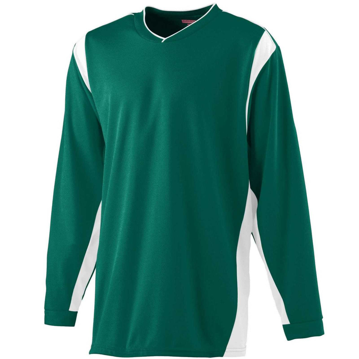 Augusta 4600 Wicking Long Sleeve Warmup Shirt - Dark Green White - HIT a Double
