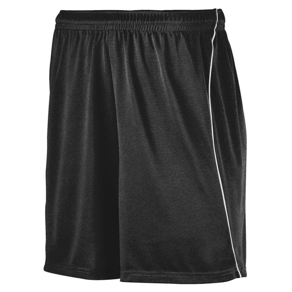 Augusta 460 Wicking Soccer Short with Piping - Black White - HIT a Double