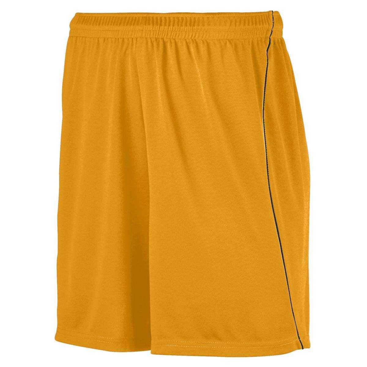 Augusta 460 Wicking Soccer Short with Piping - Gold Black - HIT a Double