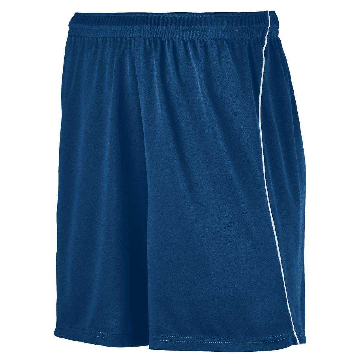 Augusta 460 Wicking Soccer Short with Piping - Navy White - HIT a Double