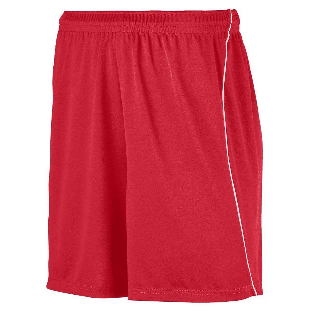 Augusta 460 Wicking Soccer Short with Piping - Red White - HIT a Double