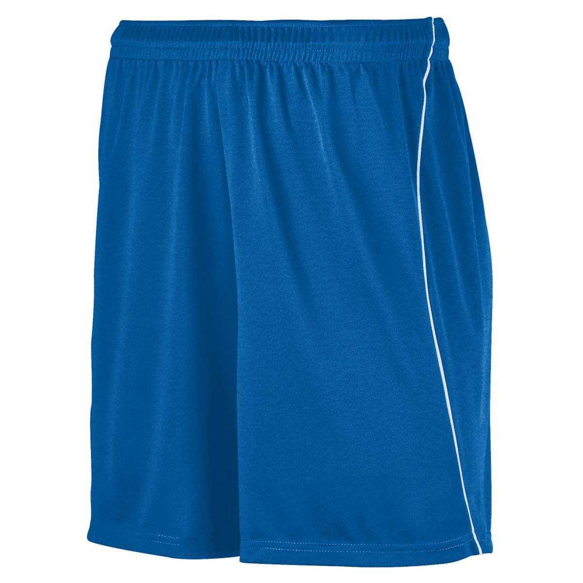 Augusta 460 Wicking Soccer Short with Piping - Royal White - HIT a Double