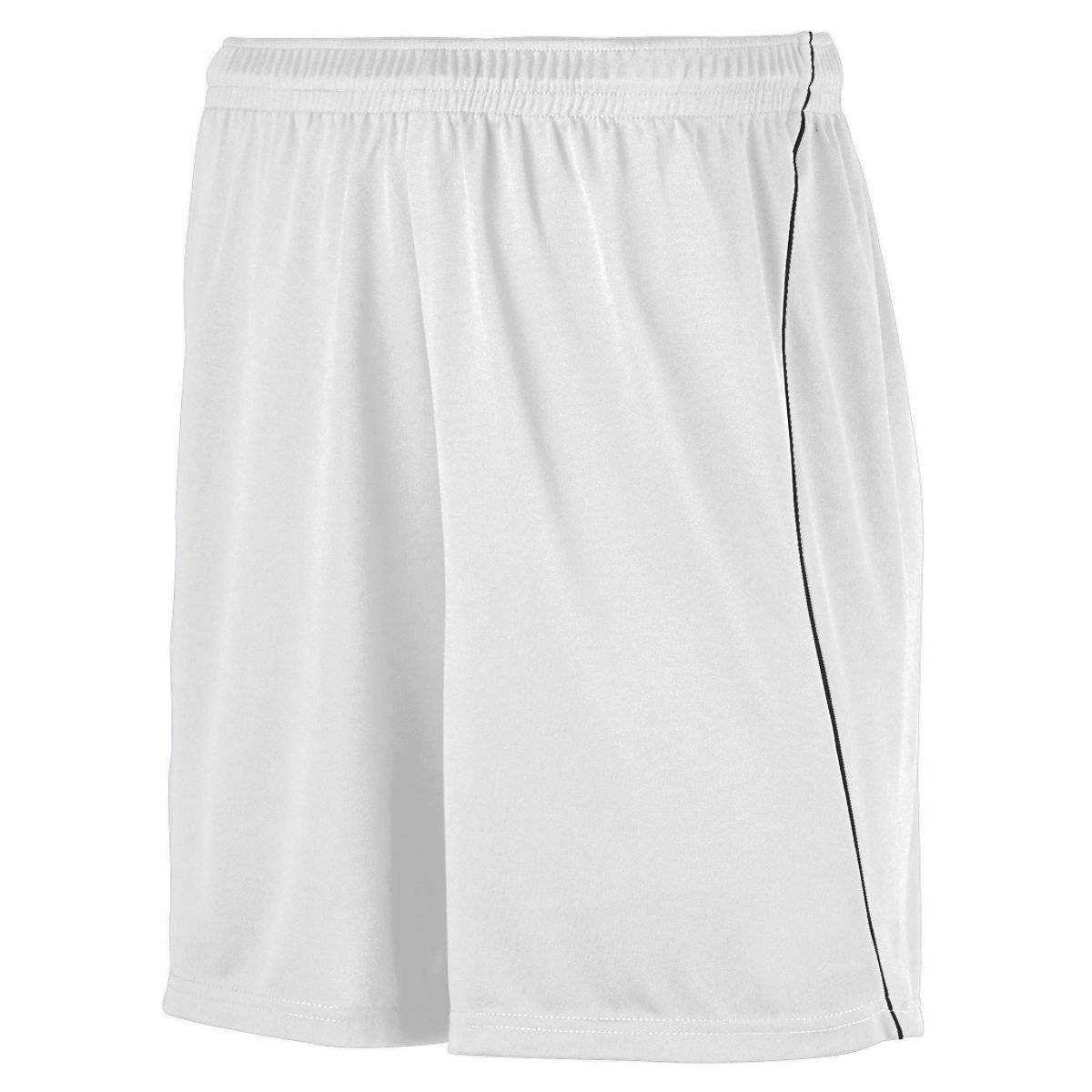 Augusta 460 Wicking Soccer Short with Piping - White Black - HIT a Double