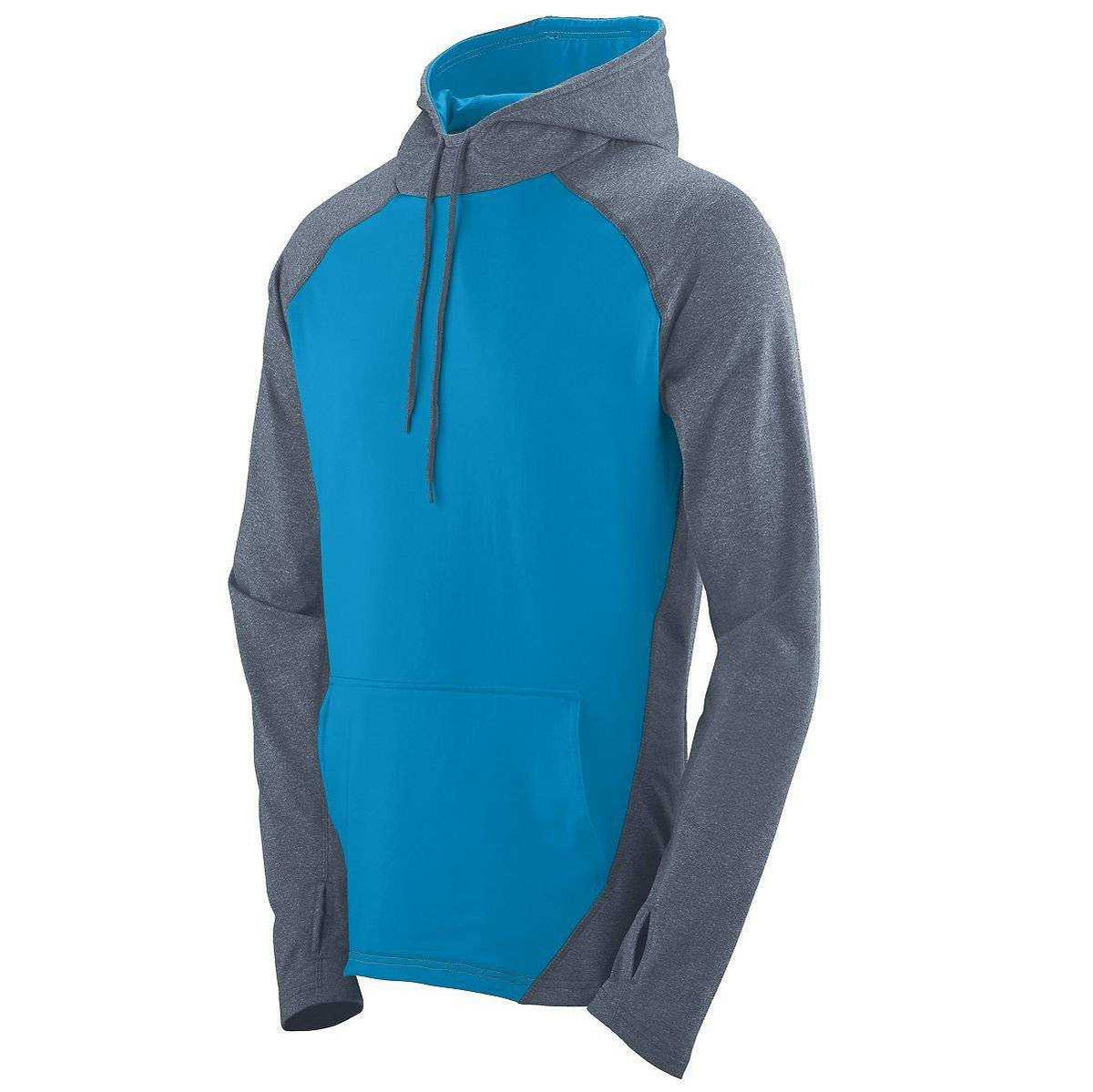 Augusta 4762 Zeal Hoody - Graphite Heather Power Blue - HIT a Double - 1