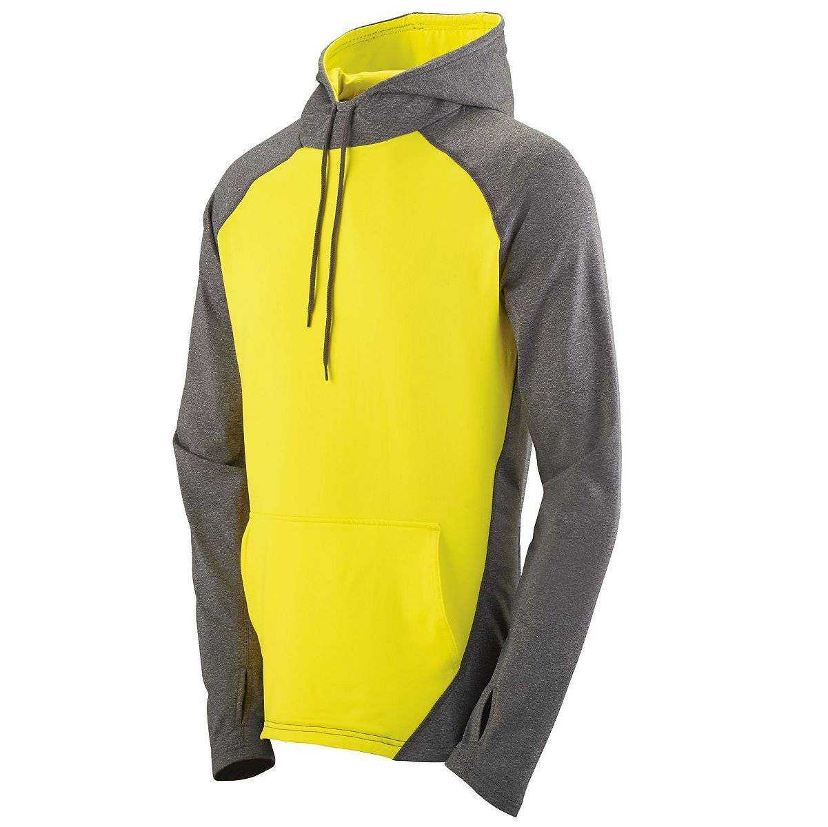 Augusta 4762 Zeal Hoody - Graphite Heather Power Yellow - HIT a Double