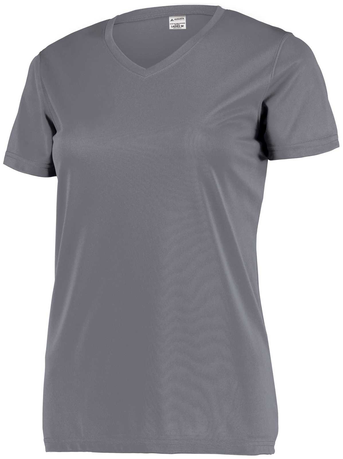 Augusta 4792 Ladies Attain Wicking Set-In Sleeve Tee - Graphite - HIT a Double