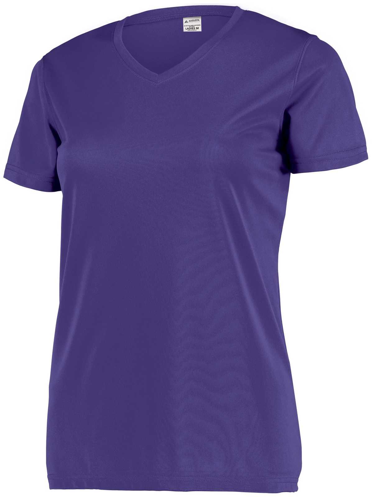 Augusta 4792 Ladies Attain Wicking Set-In Sleeve Tee - Purple Hlw - HIT a Double - 1