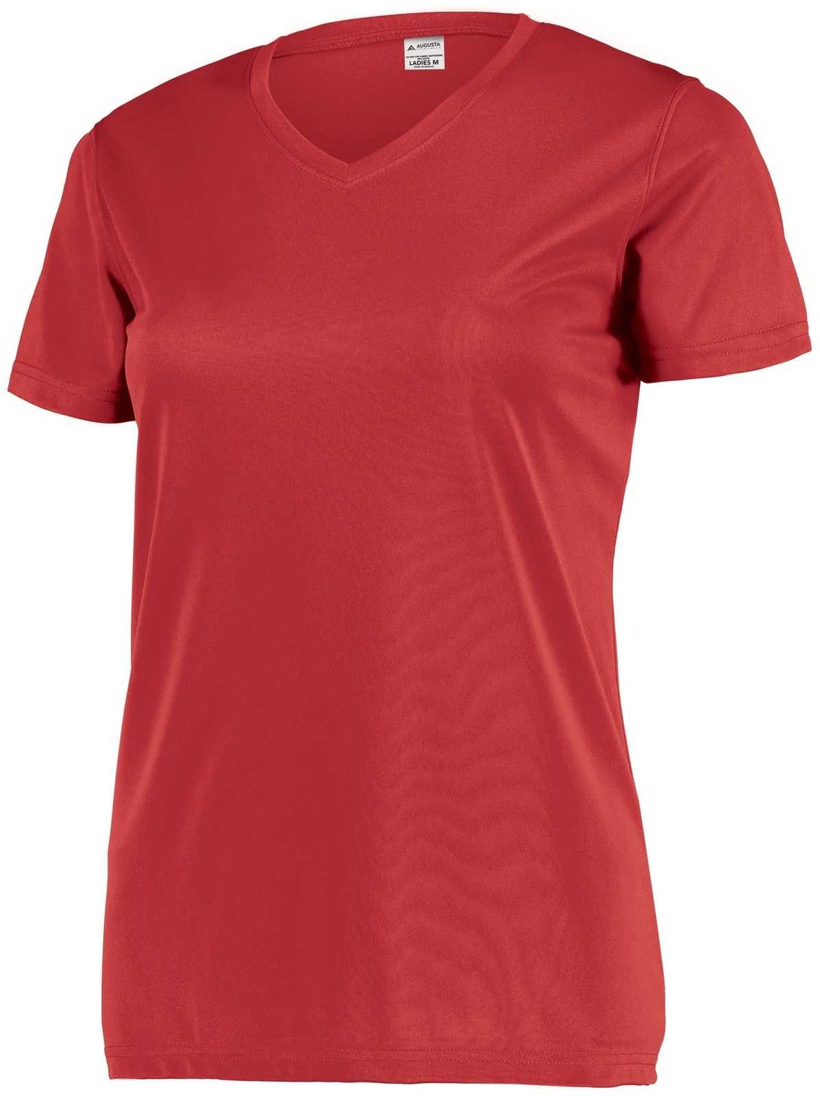 Augusta 4792 Ladies Attain Wicking Set-In Sleeve Tee - Red - HIT a Double - 1