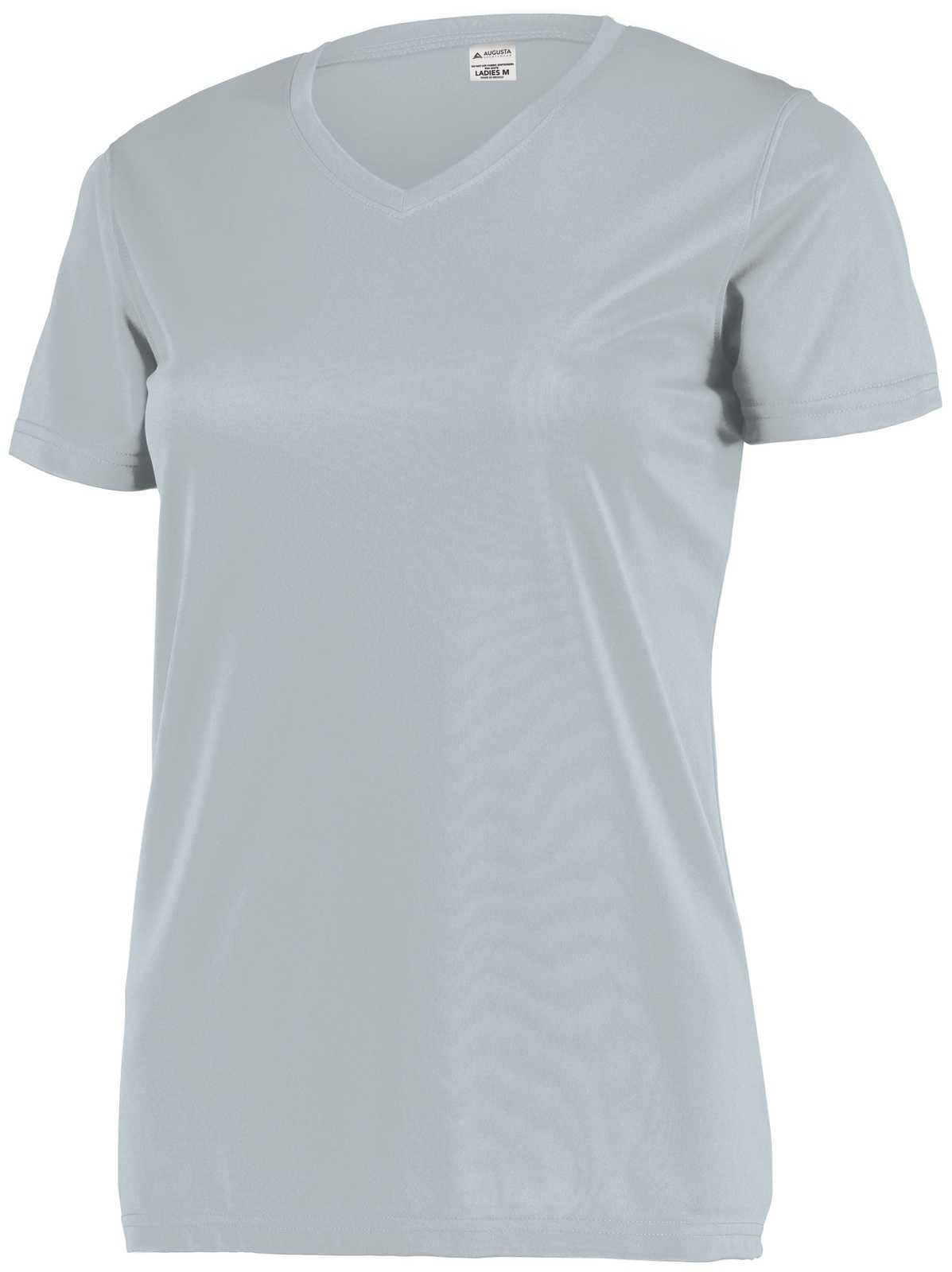 Augusta 4792 Ladies Attain Wicking Set-In Sleeve Tee - Silver - HIT a Double