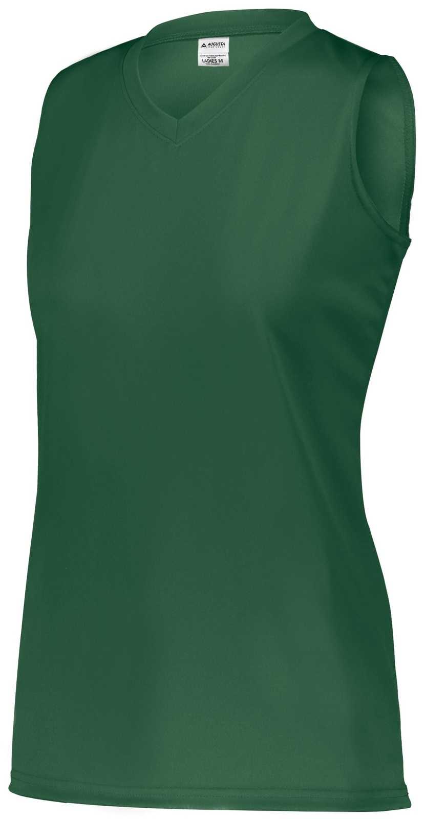 Augusta 4794 Ladies Attain Wicking Sleeveless Jersey - Dark Green - HIT a Double