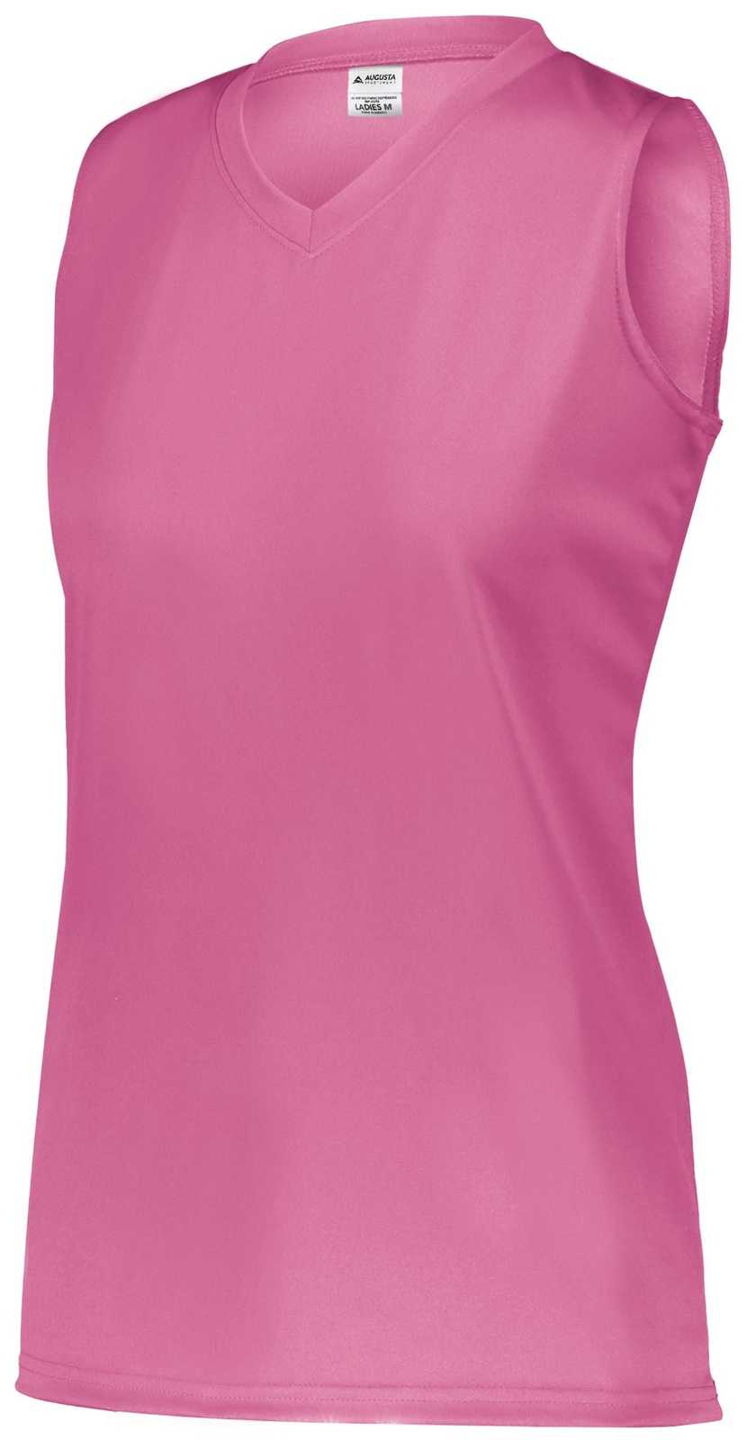Augusta 4794 Ladies Attain Wicking Sleeveless Jersey - Electric Pink - HIT a Double