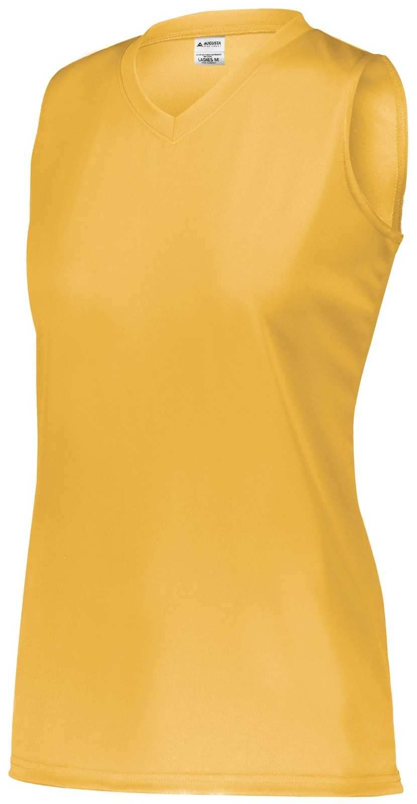 Augusta 4794 Ladies Attain Wicking Sleeveless Jersey - Gold - HIT a Double - 1