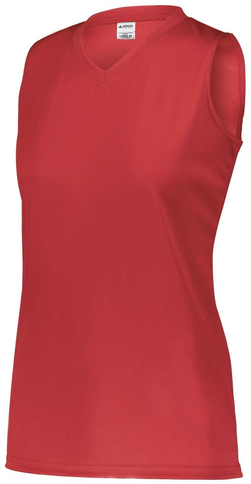 Augusta 4794 Ladies Attain Wicking Sleeveless Jersey - Red - HIT a Double - 1