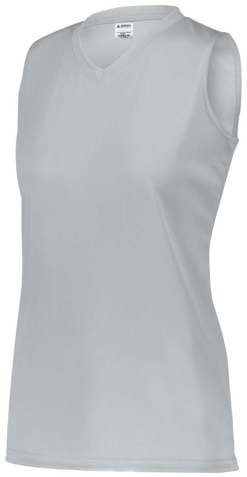 Augusta 4794 Ladies Attain Wicking Sleeveless Jersey - Silver - HIT a Double - 1